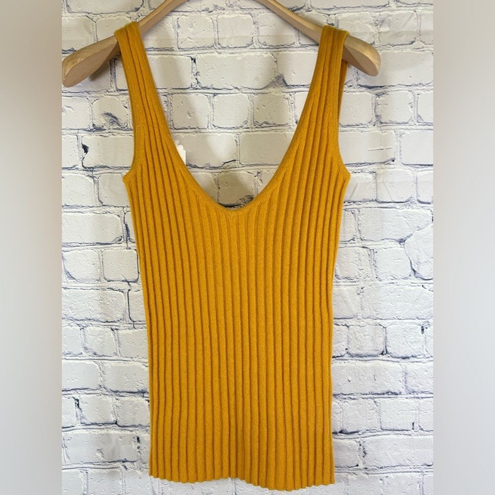 NWT NAADAM Goldenrod Wool Cashmere Classic Casual Timeless Sweater Tank Top XS